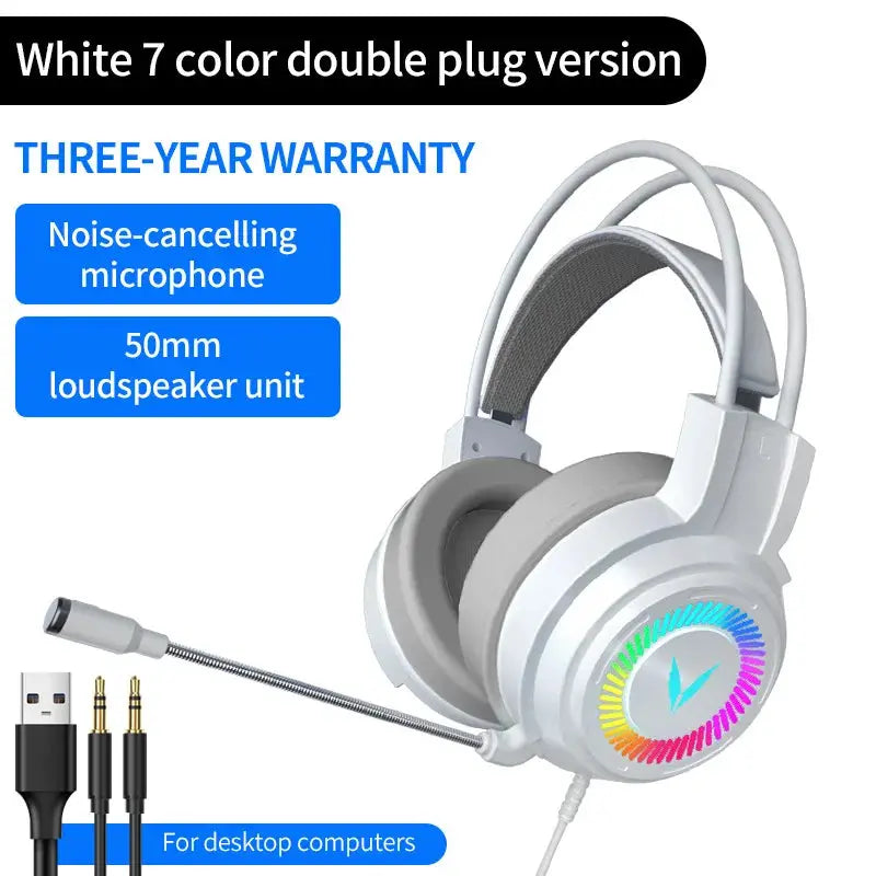 LEEDOAR G60 – Casque Gaming Surround 7.1 Micro 360° LED TechVisio