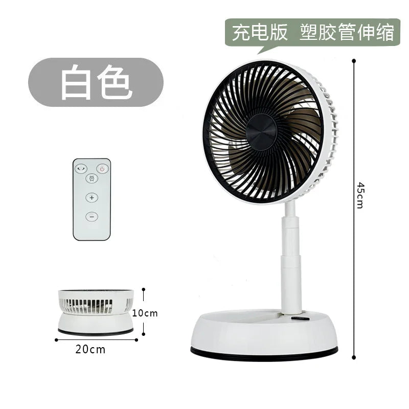 Portable Folding Fan 6000mAh USB Remote Control Air Cooler Silent Rechargeable Wireless Floor Standing Fan For Outdoor Home TechVisio