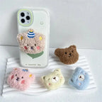 Support Grip Peluche Kawaii – Anneau Pliable | iPhone Samsung | 14 Coloris TechVisio