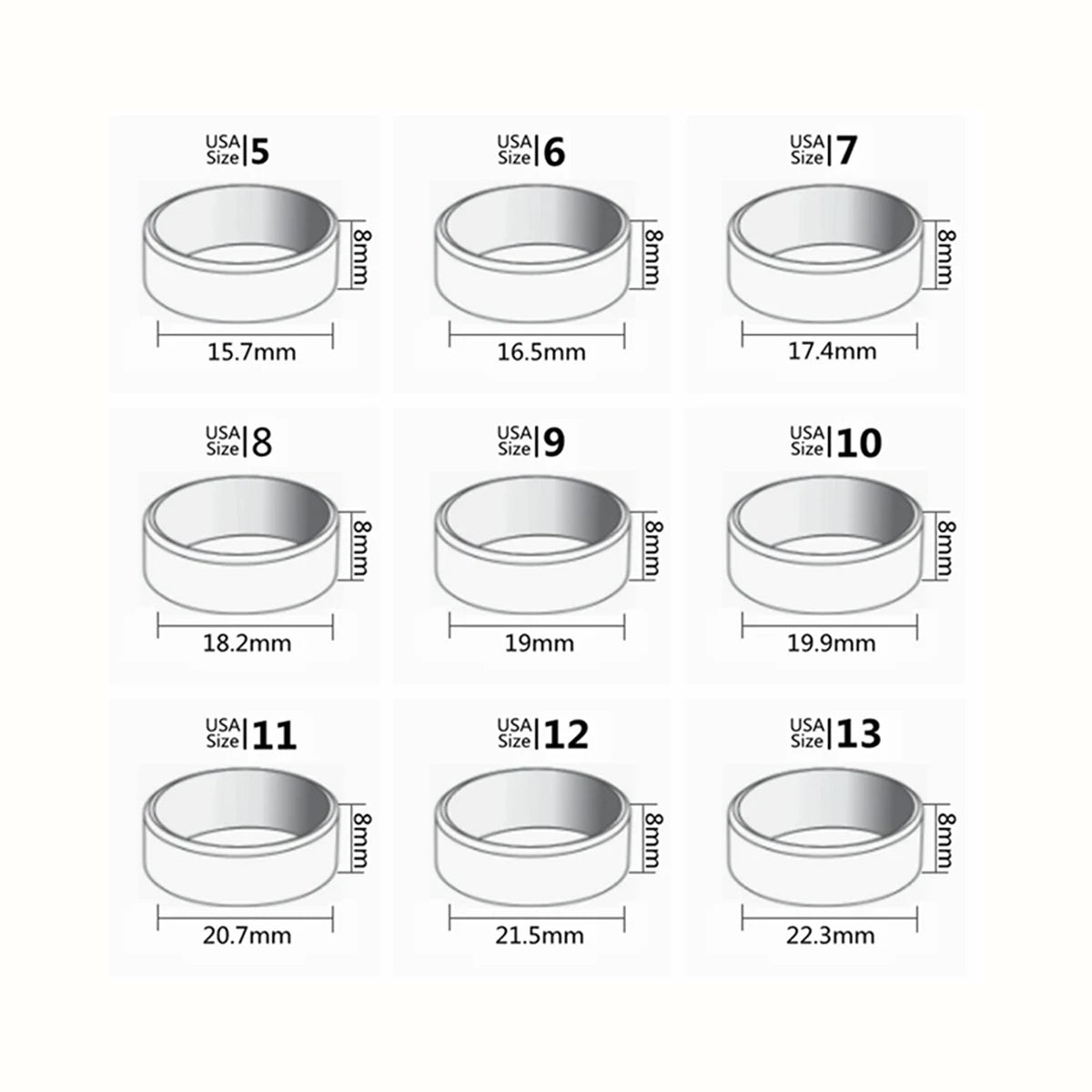 Bague Classique Acier Inoxydable – 3,99€ • Waterproof • Anti-Allergie • Tailles 6-13