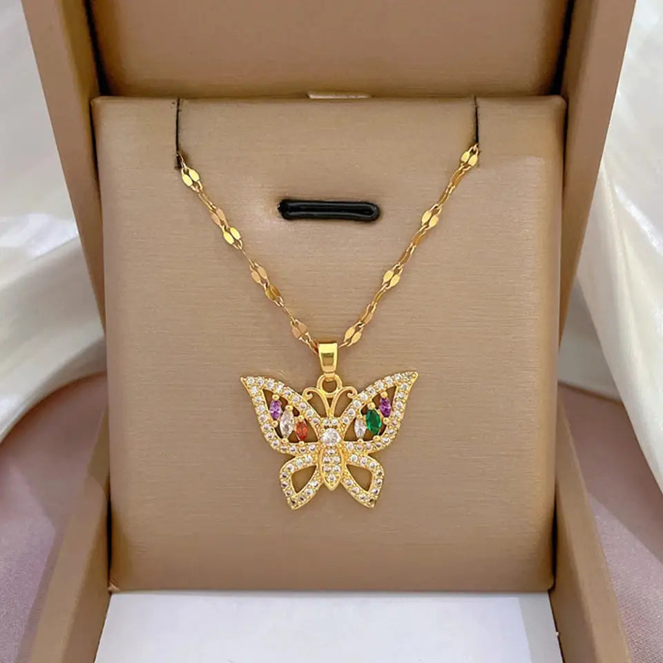 Collier  Zircon Doré ZAKOL