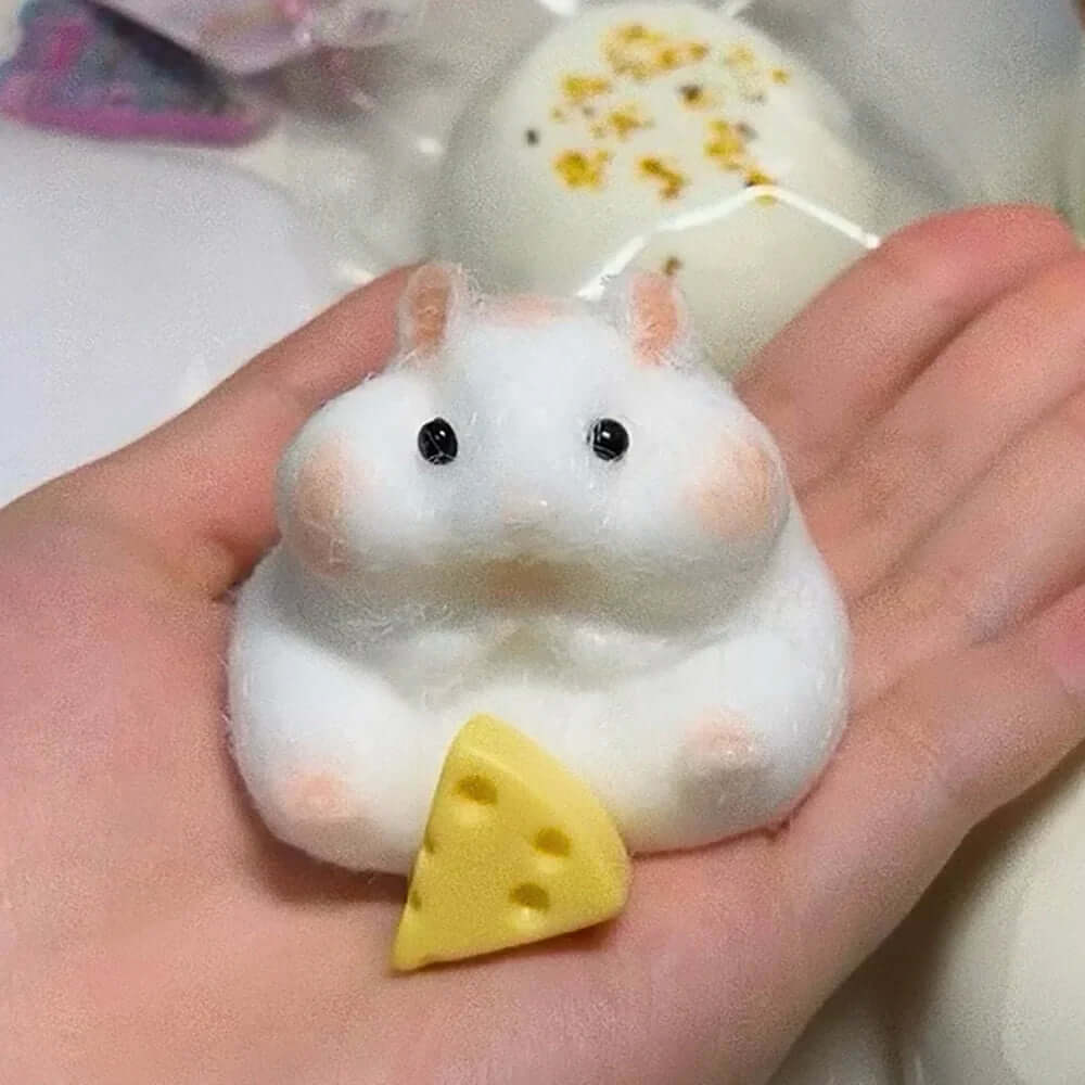 Taba Squishy Toy Mushy Silicone Mochi Toy Fuzzy Cute Hamster Handmade NEW Fidget Toy Relief  Stress Relax Gift TechVisio