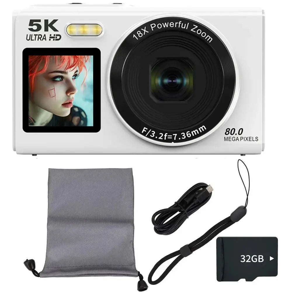 Magecam Appareil Photo 5K – 80MP | Double Écran | Zoom 18x | Wi-Fi TechVisio