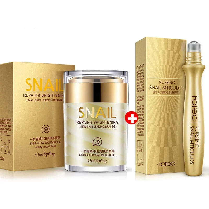 Skincare Snail Cream Collagen Cream Anti Aging Whiten Skin Face Cream Fade Dark Eye Circles Remove Eye Bags Eye Serum TechVisio