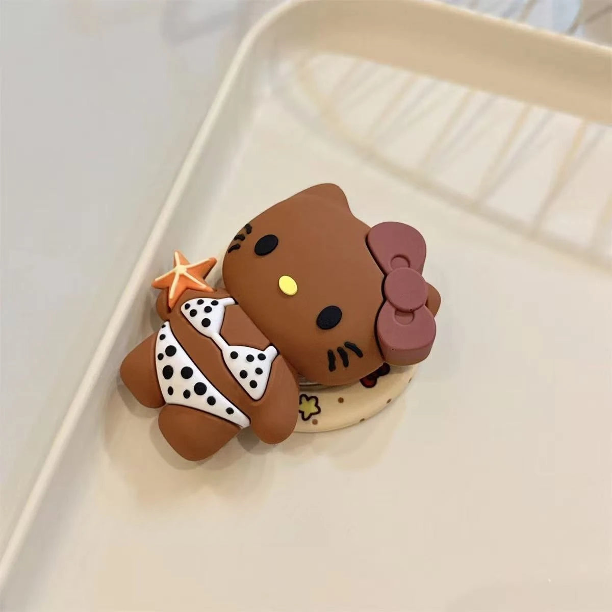 Support Téléphone Magnétique MagSafe Kawaii 3D – Silicone Pliable