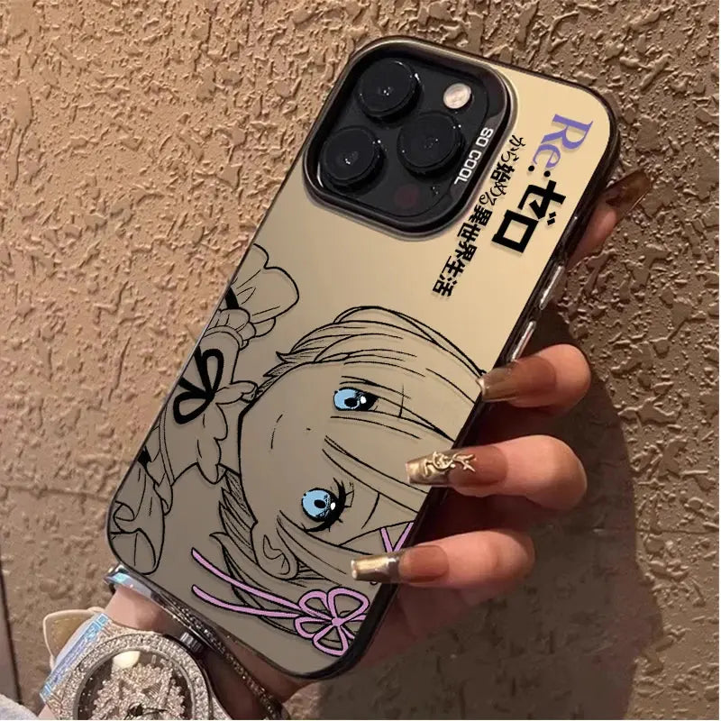 Coque iPhone Anime Rem & Emilia Re:Zero – PC Rigide, Anti-Choc, iPhone 7 à 17 Pro Max TechVisio