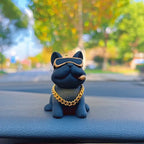 Figurine Bulldog Résine Tableau de Bord – Déco Voiture, 3 Coloris TechVisio