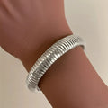Bracelet Élastique Spiral Chunky – Or & Argent Femme Style Punk DAIPAN