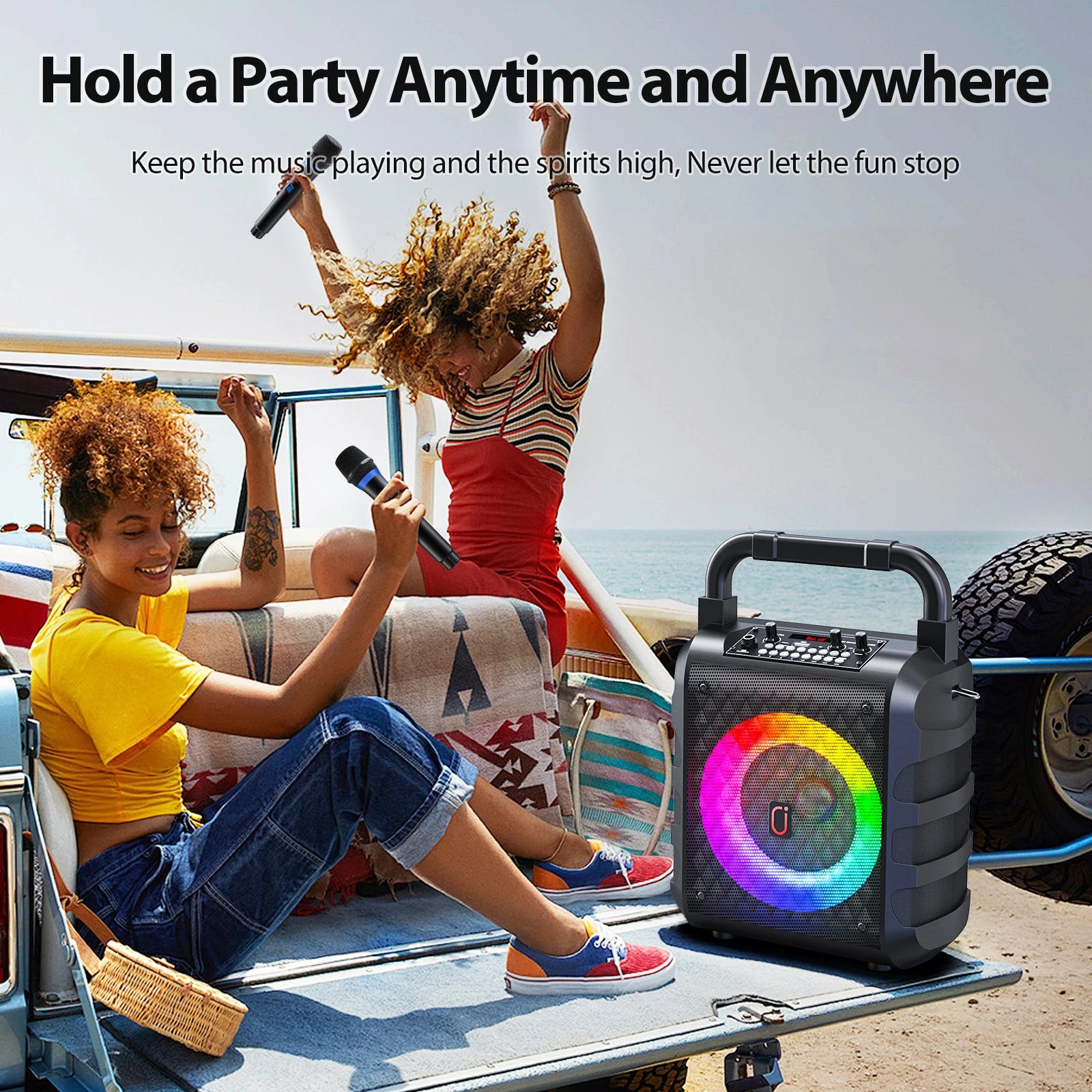 Karaoke-Lautsprecher FanFun T18T – 60W | Subwoofer 6,5" | BT 5.3 | 8h