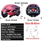 X-TIGER Adult Bike Helmet with LED Rear Light Dual Mode Goggle Cycling Helmet Fit 58-62cm Lightweight Breathable Bicycle Helmets TechVisio