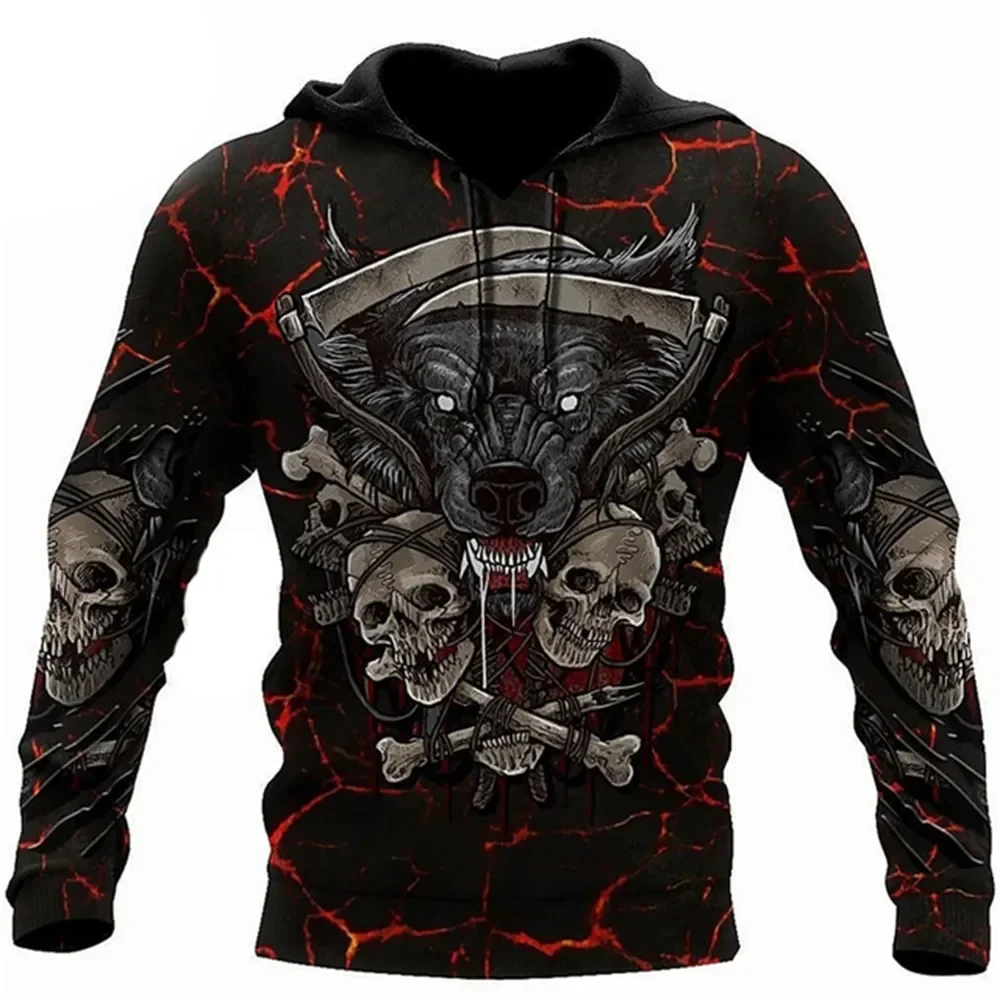 Vintage Skull 3D Print Hoodie Men/Women Casual Fashion Hoodies 2026 Pullover Sweatshirts Oversized Unisex Men Coat TechVisio