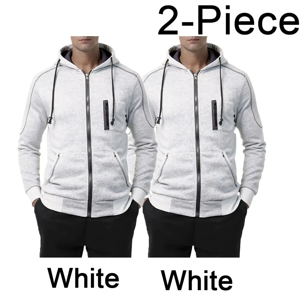 Men's Full Zip Hoodie Jacket Hooded Plain Pocket Sports Outdoor Daily Sports Hot Stamping Designer Basic Casual Sweatshirts TechVisio