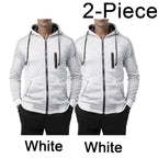 Men's Full Zip Hoodie Jacket Hooded Plain Pocket Sports Outdoor Daily Sports Hot Stamping Designer Basic Casual Sweatshirts TechVisio