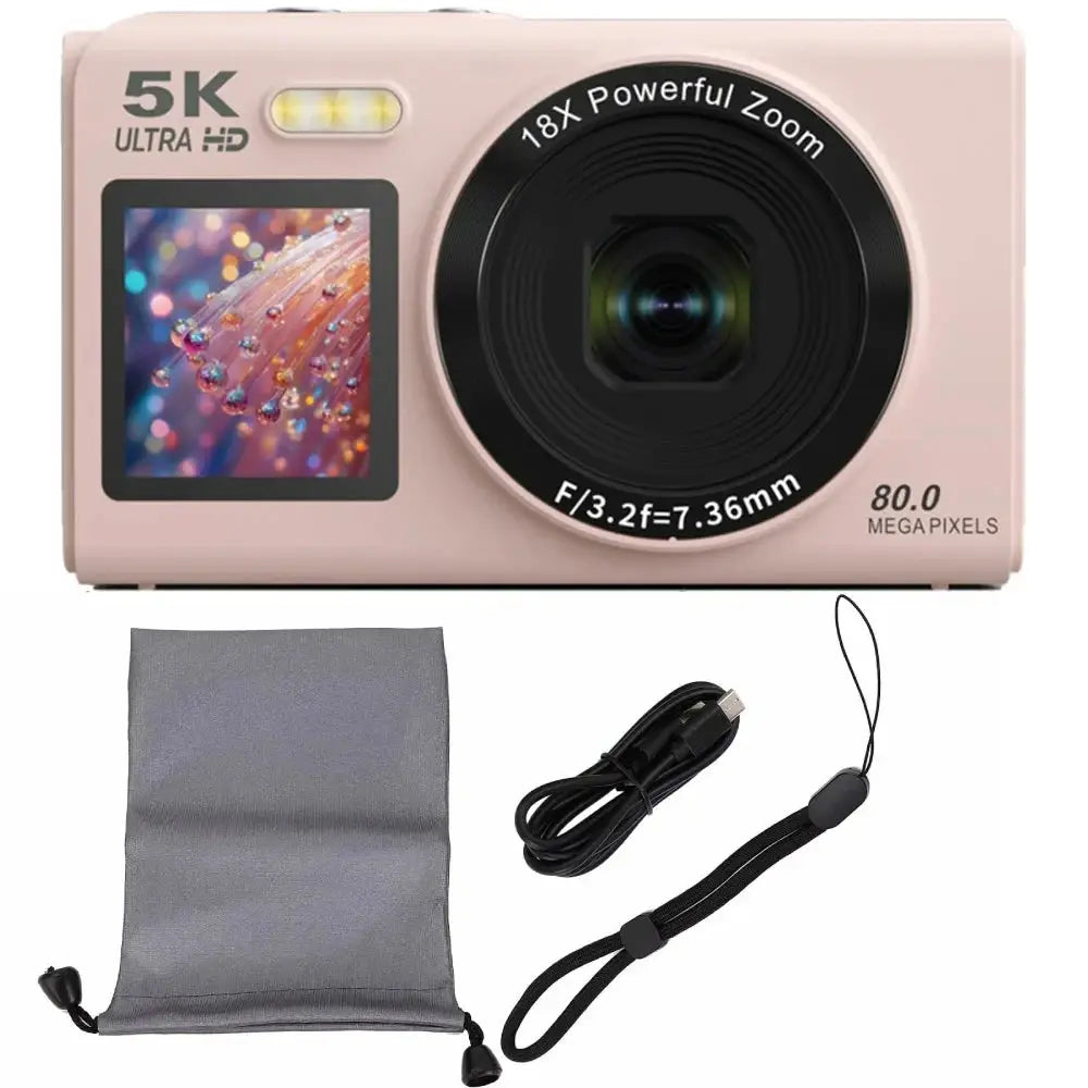 Magecam Appareil Photo 5K – 80MP | Double Écran | Zoom 18x | Wi-Fi TechVisio
