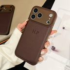 Personalized Luxury Customized Name 3D DIY Hot Engrave Faux Leather Phone Case For iPhone 17 16 15 14 13 Pro Max Plus Air TechVisio