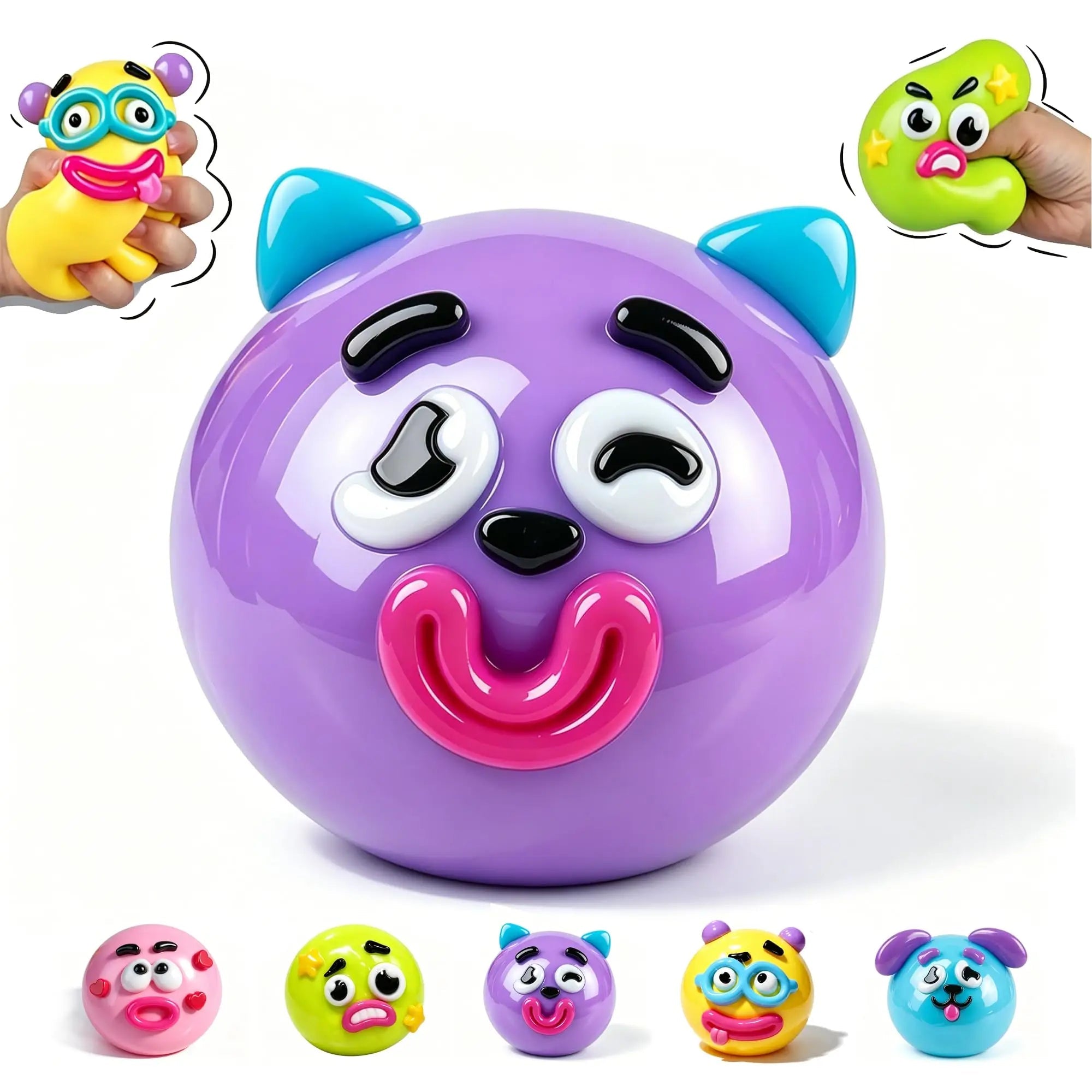 Smushers Squishy DIY Curiosities Dog Face Swap Soft Moldable Slow Rise Squeeze Toy Blind Box Relaxing Sensory Gift TechVisio