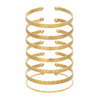 Set 7 Bracelets Bohème Dorés – Manchette Femme Style Tendance DAIPAN
