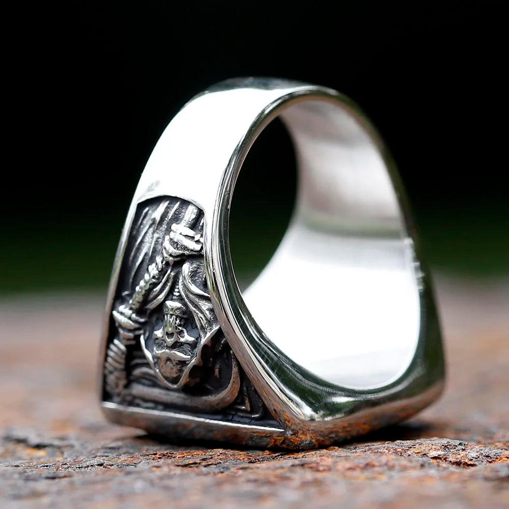 Bague Crâne Faucheuse Acier 316L – Punk Hip-Hop Homme
