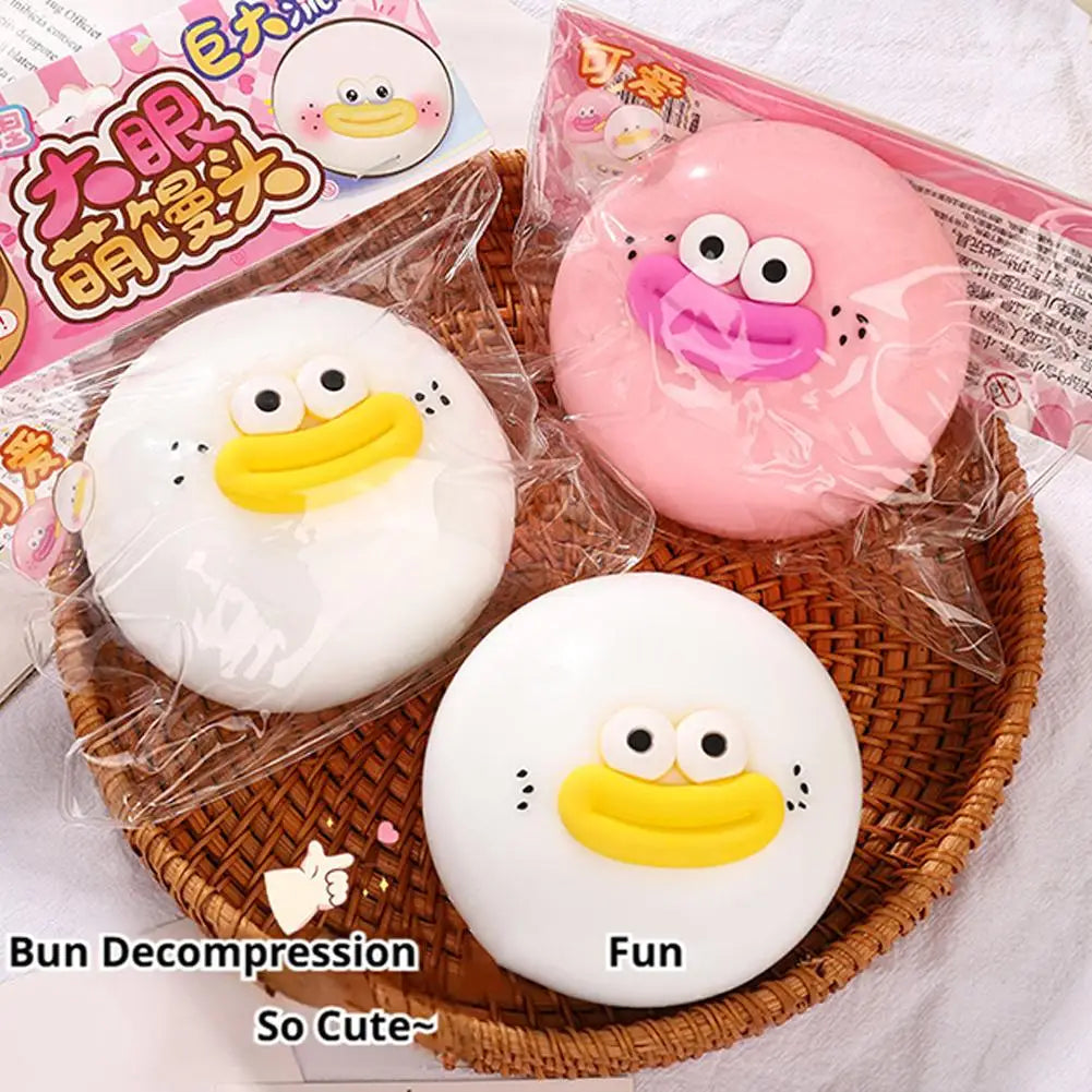 Cute Big Eyed Bun Squishy Toy, Giant Fluid Funny Mochi Squeeze Toy, Fidget Toy Kawaii Party Favors Kids Birthday Gifts Random TechVisio