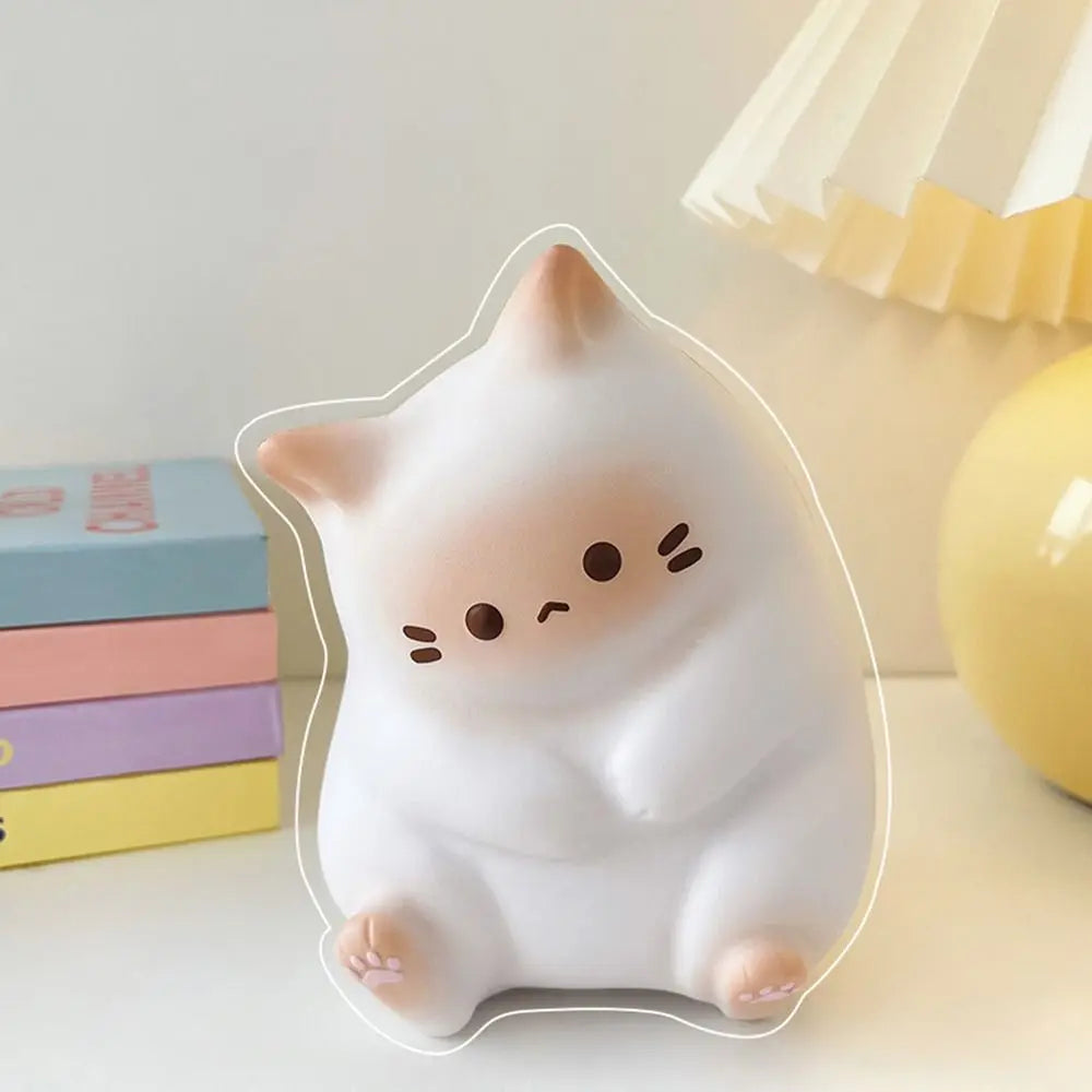 Squishy chat cartoon en PU – à mémoire de forme lente, anti-stress, 3 couleurs