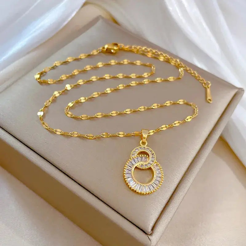 Collier  Zircon Doré ZAKOL