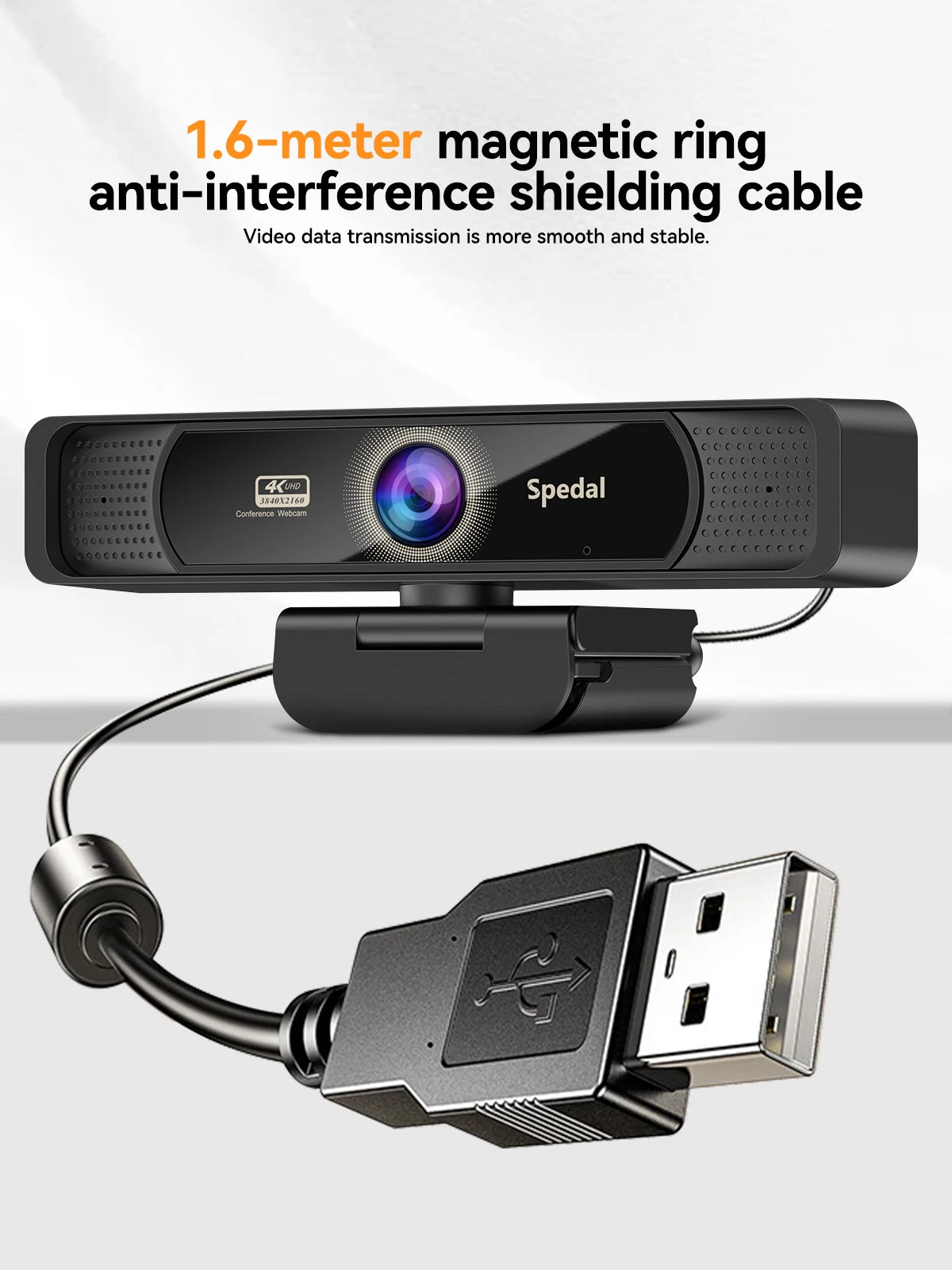 Webcam 4K Spedal 931 – 120° Weitwinkel, integriertes Mikrofon, Fernbedienung, PC/Mac/Linux