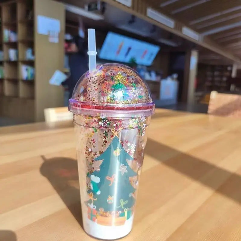 Kawaii Dinosaur Blossom Bottle Creative Sequin Rabbit Crushed Ice Cup Summer Drink Mugs With Straw Coffee Juice Mugs TechVisio