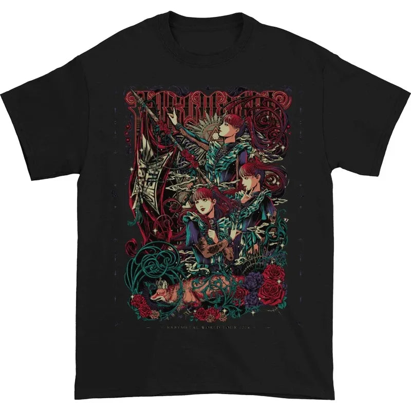 Japanese Metal Idol Group BABYMETAL Mange Poster Graphic Print T-shirt Men Women O-neck Cotton Fashion Tee Oversized Summer Tops TechVisio