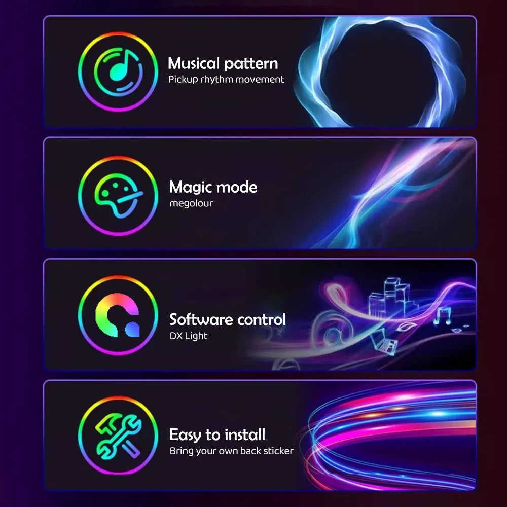 LED RGB Gaming Sync Streifen – Monitor 24"-34" | Bildschirm- & Musik-Sync | App