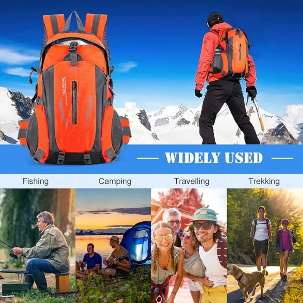 40L Lightweight Hiking Backpack Breathable Water Resistant Daypack For Men Women Sturdy Multi-Sport Rucksack For Camping Cycling Ski Climbing Trekking Great For Outdoor Activities And Daily Travel TechVisio