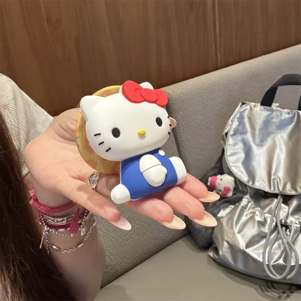 Support Téléphone Magnétique MagSafe Kawaii 3D – Silicone Pliable