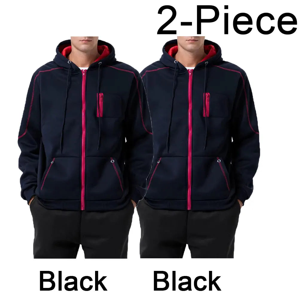 Men's Full Zip Hoodie Jacket Hooded Plain Pocket Sports Outdoor Daily Sports Hot Stamping Designer Basic Casual Sweatshirts TechVisio
