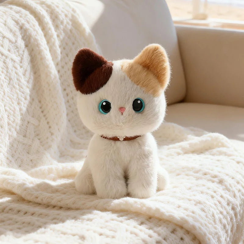 Cute Sitting Pose Kitten Plush Toys Soft Fluffy Cartoon Pet Cat Doll Lovely Office Desktop Decor Funny Gift To Family Accompany TechVisio