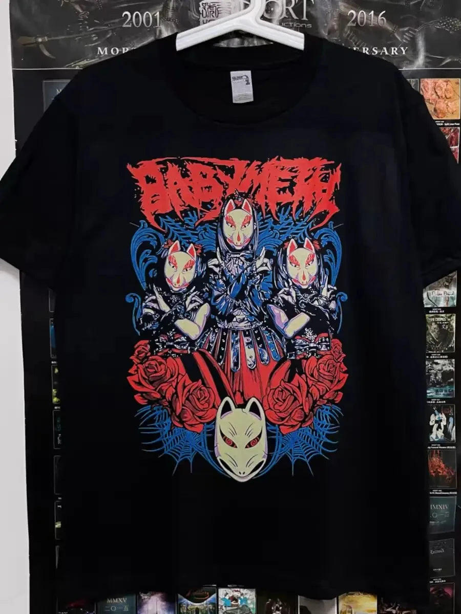 Japanese Metal Idol Group BABYMETAL Mange Poster Graphic Print T-shirt Men Women O-neck Cotton Fashion Tee Oversized Summer Tops TechVisio