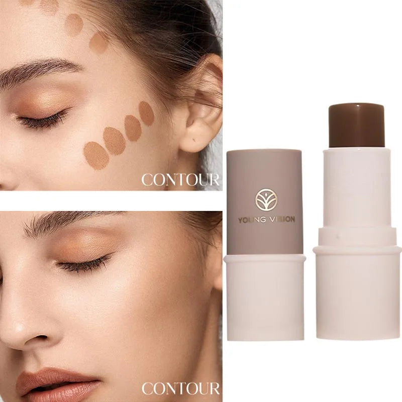 LANGMANNI Tri-Color Multi-Functional Face Brightening Contour Stick Contouring & Brightening Skin-Perfecting Stick TechVisio