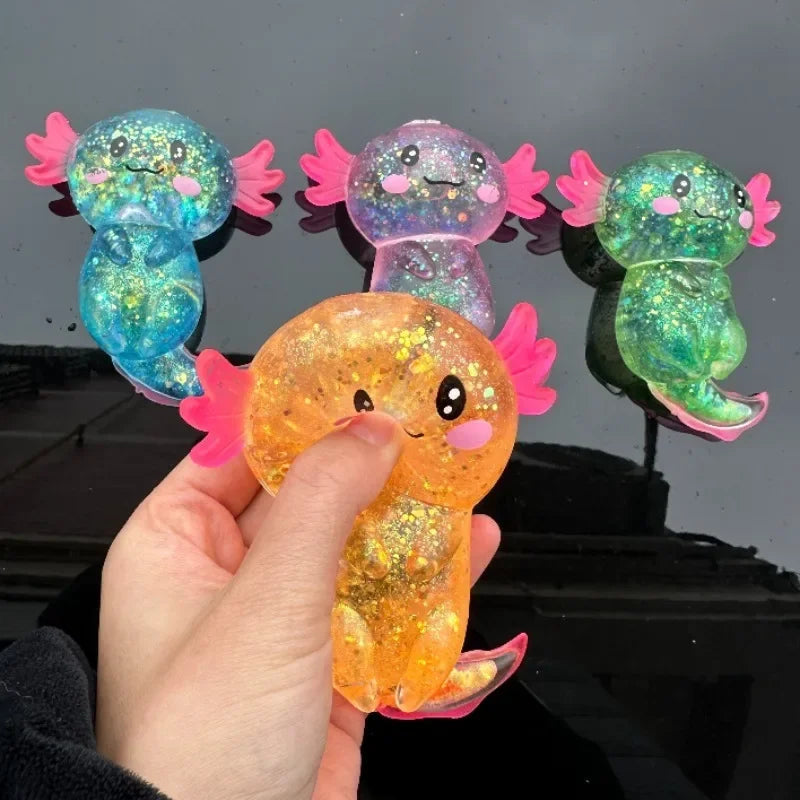 Squishy Axolotl Anti-Stress Slow-Rising – TPE Ultra-Doux, ASMR, 4 Coloris