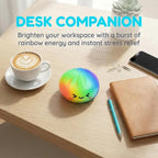 Rainbow Color Dumpling Squishy Toy with Bamboo Slow Rising Stress Relief Fidget Ball Soft Squeeze Toys for Adults & Kids TechVisio