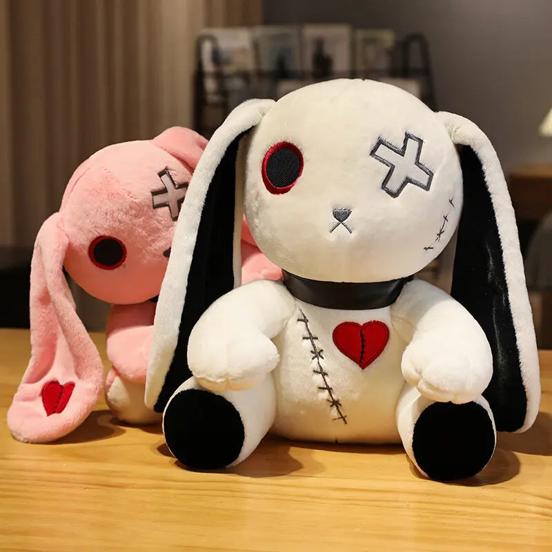 Spooky Gothic Bunny Stuffed Crazy Rabbit Plush Toys, Spooky Gothic Bunny Stuffed Animal Cute Horror Dreadful Bunny Doll, For Hal TechVisio