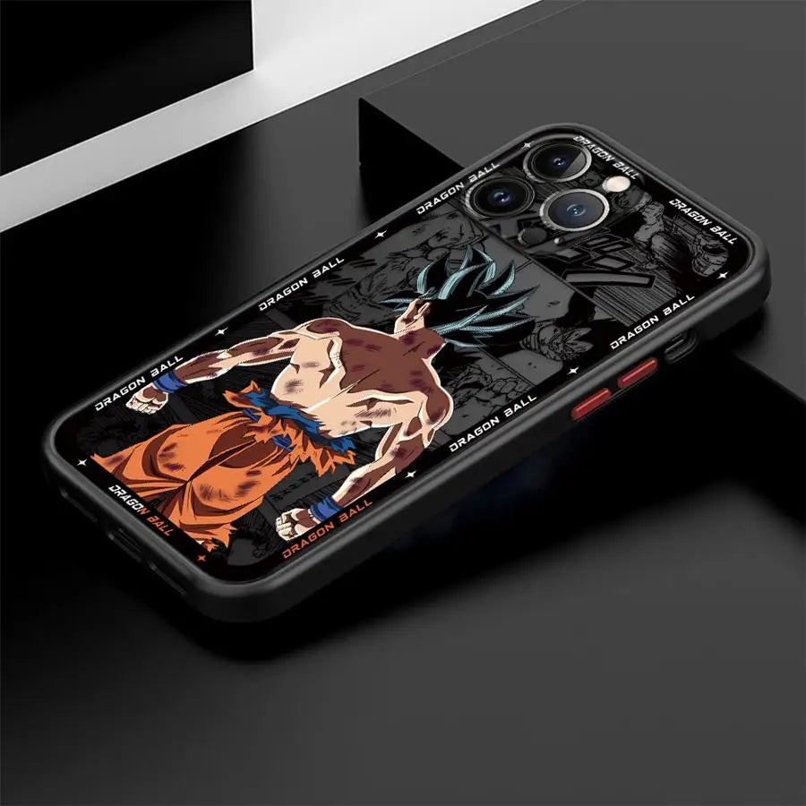 Soft Edge Case for iPhone 13 Mini 11 11 Plus 16 12 15 Pro MAX 14 XS 8 7 SE XR 16 Plus 12Pro 14Pro Hot Blooded Anime Goku TechVisio