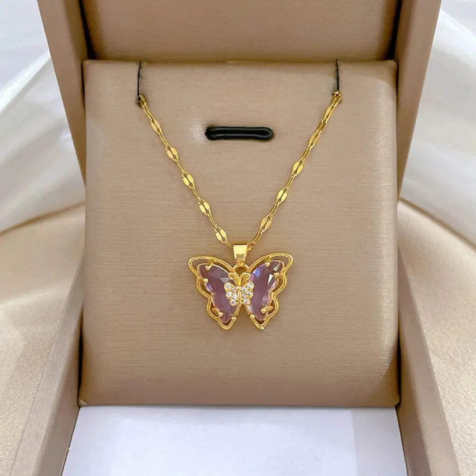 Collier  Zircon Doré ZAKOL