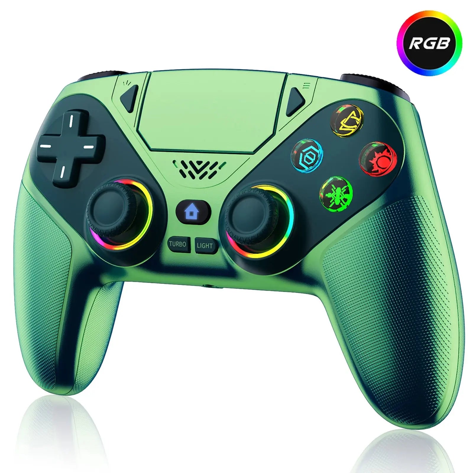 Manette PS5/PC Sans Fil RGB Gamromb – Gyroscope 6 Axes, Anti-Drift, Turbo, Macro TechVisio