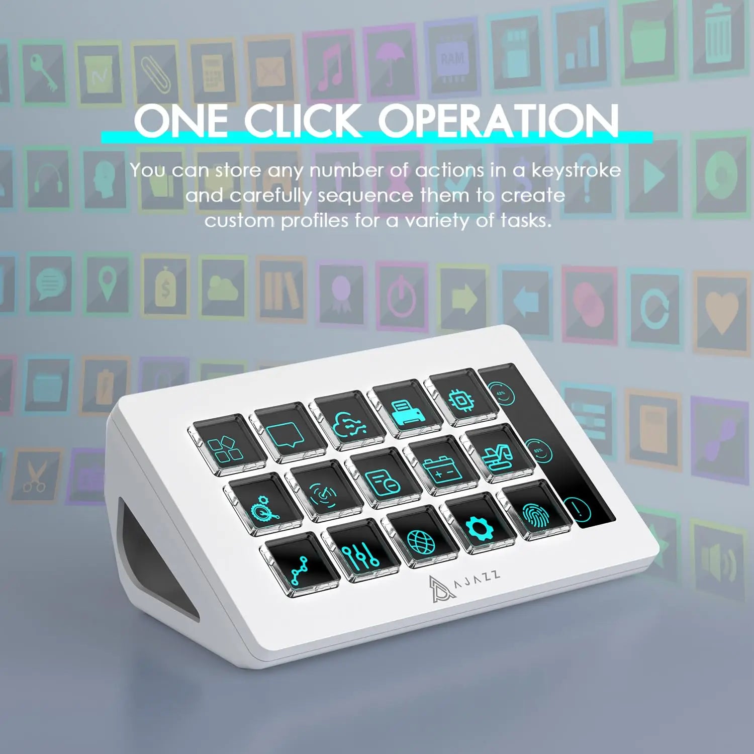 AJAZZ AKP153 – Stream Deck 15 Buttons & RGB Side Screen