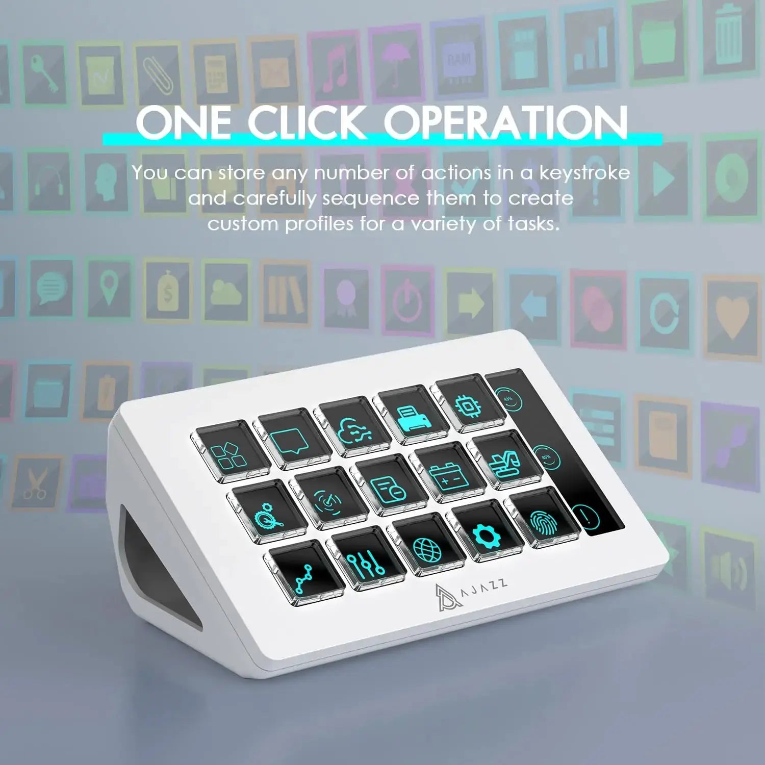AJAZZ AKP153 – Stream Deck 15 Boutons & Écran Latéral RGB TechVisio