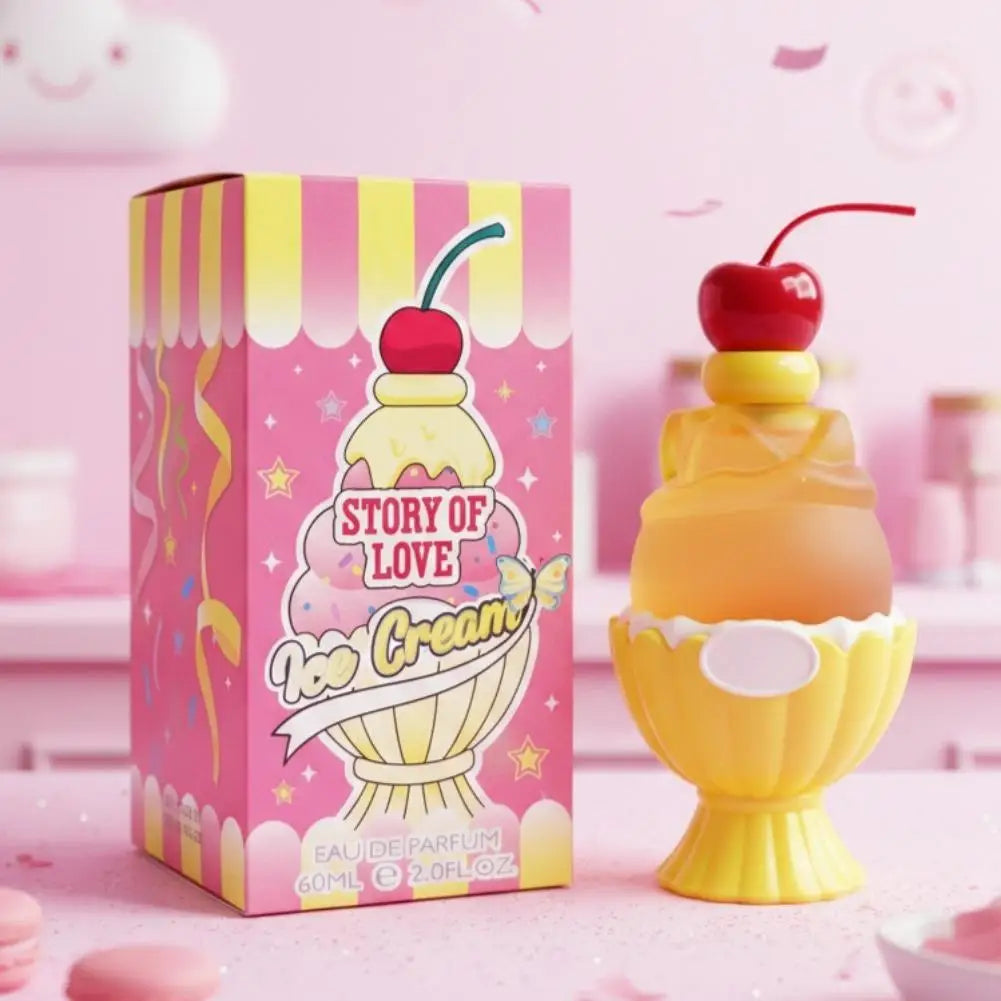 Story Of Love Cherry Ice Cream Perfume - Long-lasting Fragrance Unique Ice Cream Flavor - Middle Eastern Women's Eau De Toilette TechVisio