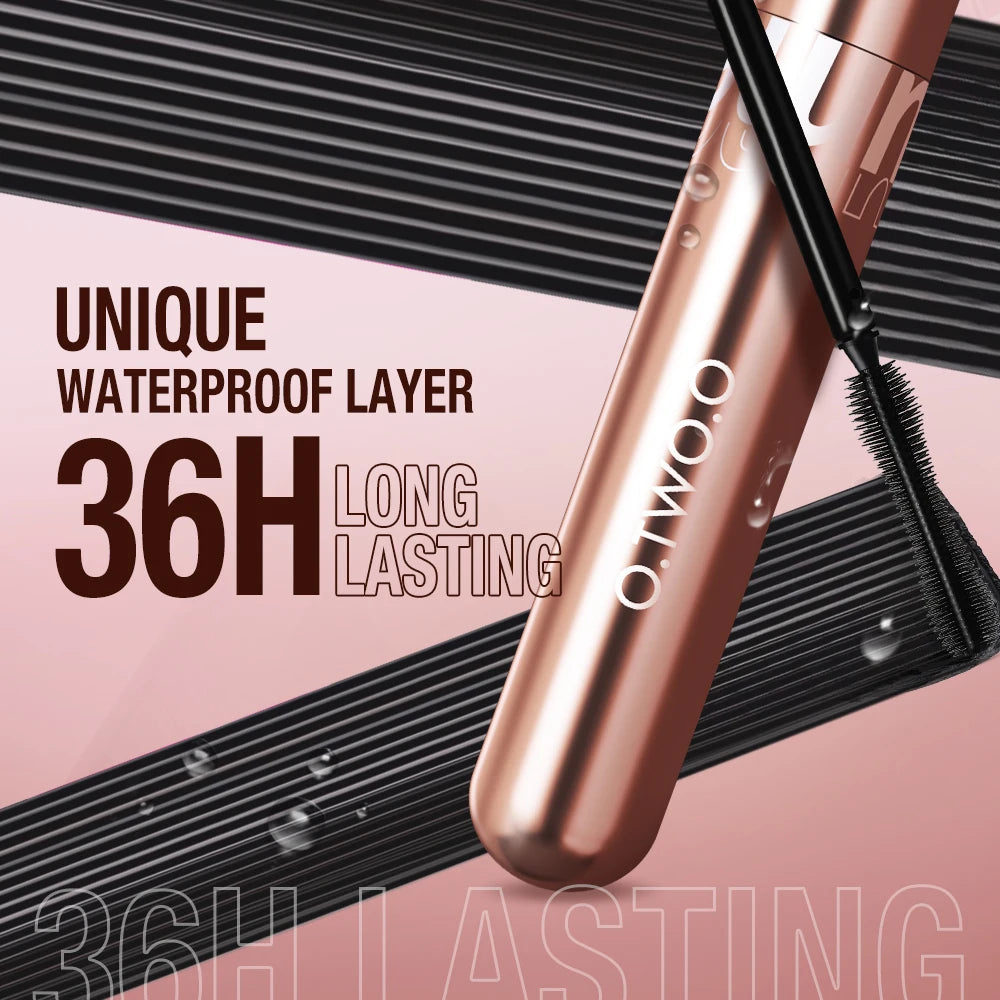 O.TWO.O Mascara Waterproof 4D Silk Fiber Curling Volume Lashes Thick Lengthening  Nourish Eyelash Extension High Quality Makeup TechVisio