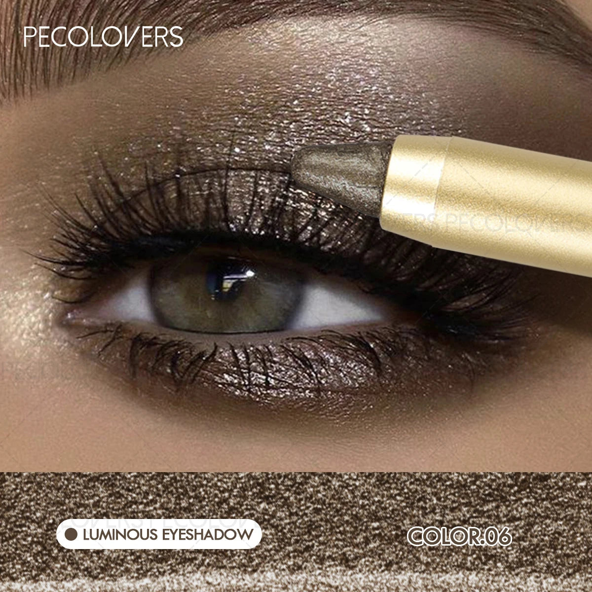 1 Pc Shimmer Eyeshadow Stick, Dual-ended Eyeshadow Pen, with Brush, Eye-catching Eye Makeup High Color Rendering, Concert Makeup TechVisio