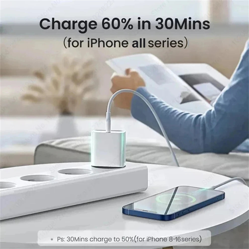 Chargeur iPhone 40W USB-C LUFFYBOY – Charge Rapide + Câble Inclus