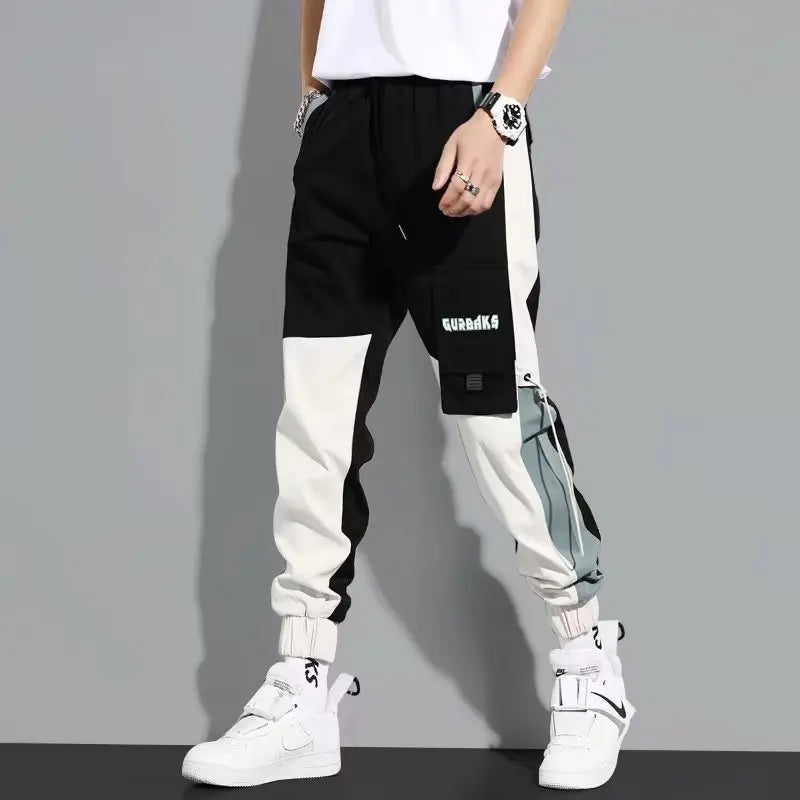 Classic Streetwear Casual Men Ribbons Harem Jogging Pants Male Slim Fit Spring Cargo Pants Multi-Pockets Women Trousers K94 TechVisio