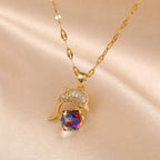 Collier Pendentif Dauphin Cristal – Style Coréen Femme Tendance Marisa