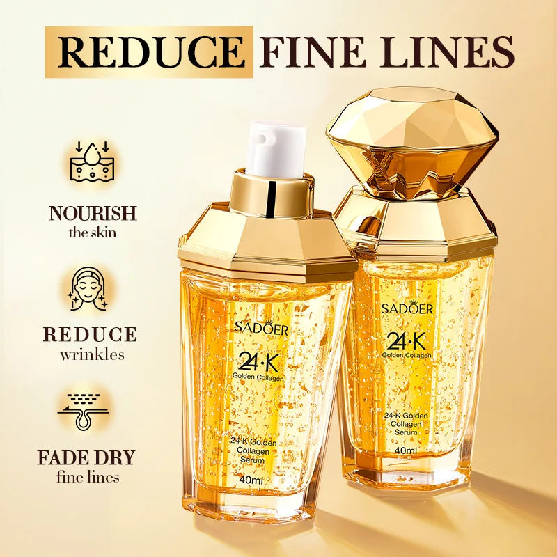SADOER 24K Golden Collagen Serum for face Moisturizing Anti Wrinkles Hydrating Anti-aging Facial Essence Skin Care Products TechVisio